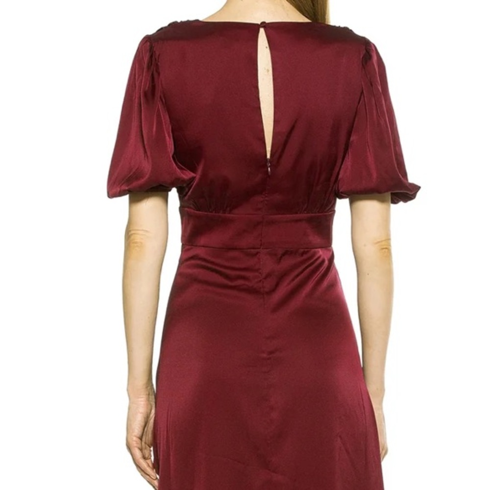 V-neck Midi Dress Fit and Flare Cranberry ALEXIA ADMOR Nola Dress Size 12 NWT - Picture 3 of 11
